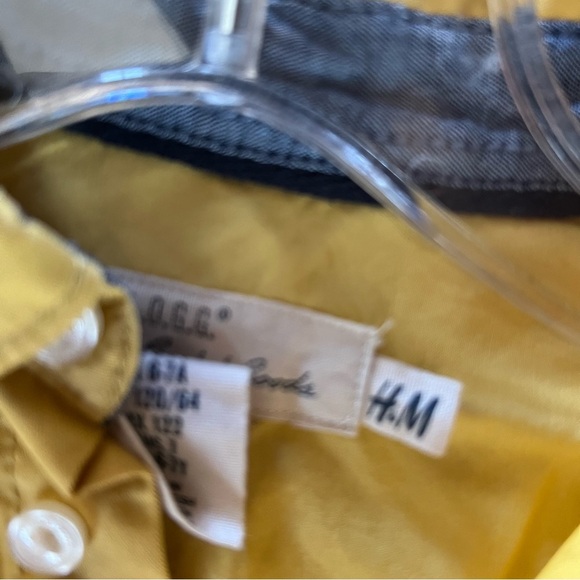 H&M Mustard Yellow Boys Button Up Shirt Size 6/7y Easter Church - Picture 4 of 4